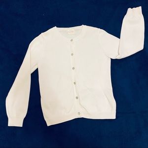 Girls Cardigan Size 8 Crewcuts Casey White Cotton